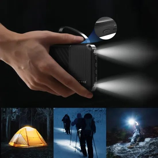 Dudao K11 power bank με ενσωματωμένα καλώδια, 10000 mAh, μαύρο