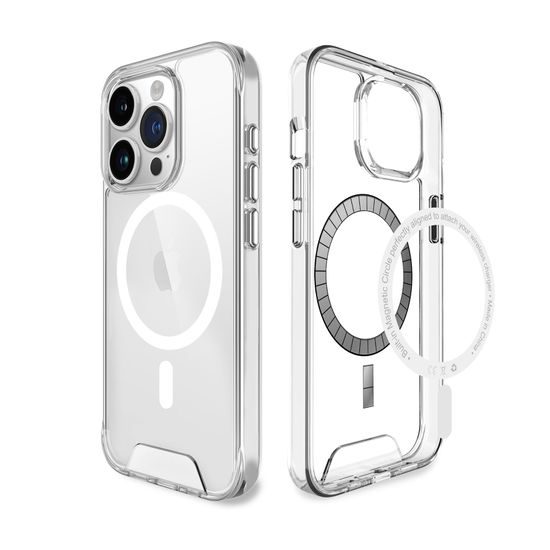 JP MagFit MagSafe etui z certyfikatem SGS 1.2M, iPhone 15 Pro Max, przezroczysty
