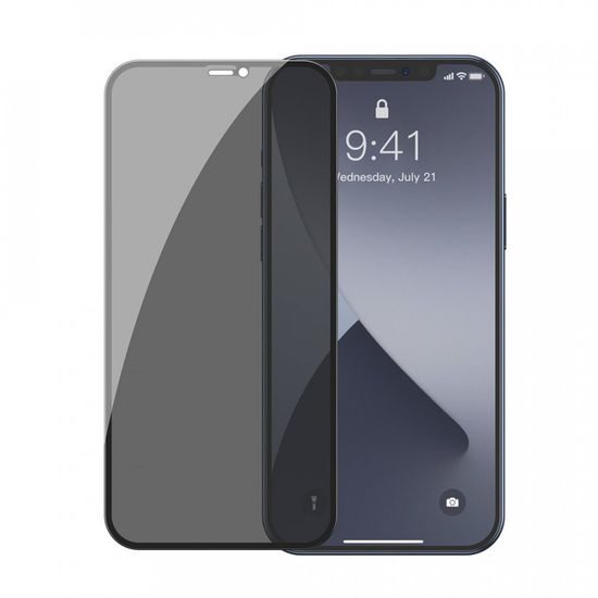Baseus 2x 0,3 mm Anti Spy tvrzené sklo, iPhone 12 Mini, černé