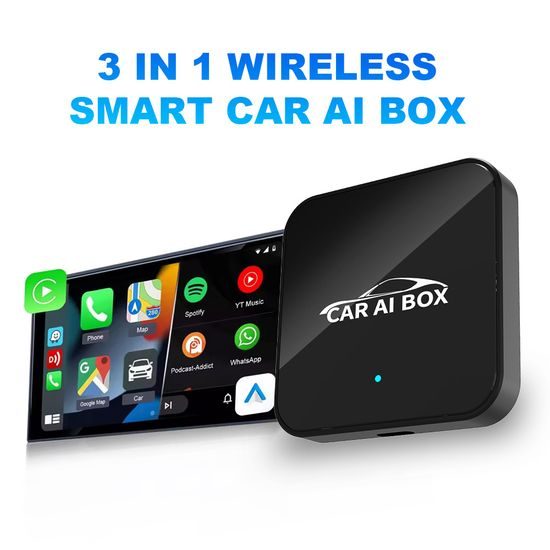 Car AI Box Ασύρματος Προσαρμογέας CarPlay και Android Auto με Εκτεταμένο Σύστημα Πολυμέσων