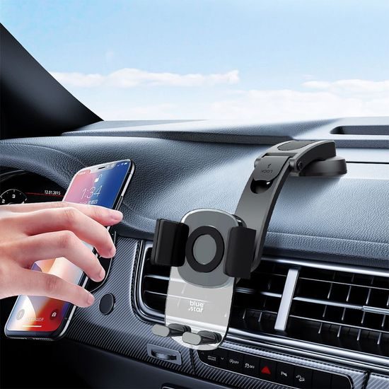 BlueStar Long Neck Crystal suport pentru bord / geam, negru