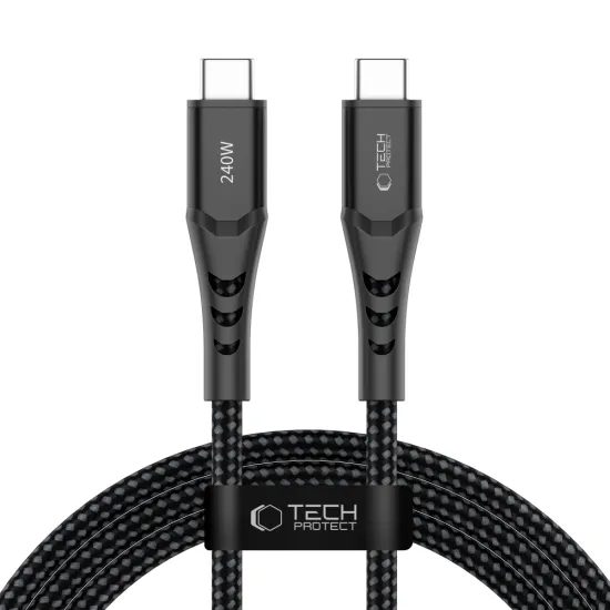 Tech-Protect UB11T UltraBoost kábel USB-C, PD240W/QC3.0, 2m, fekete