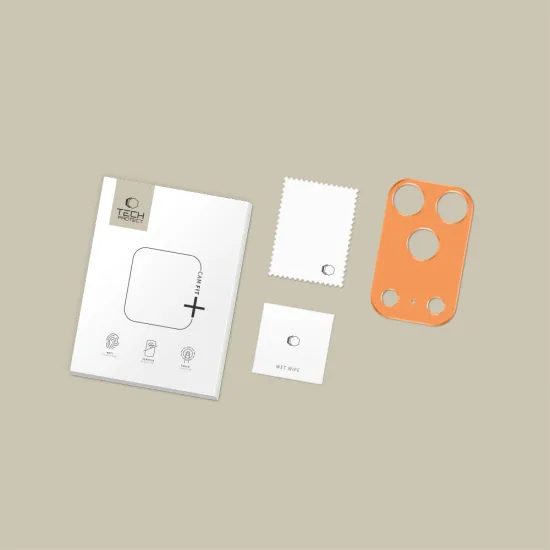 Tech-Protect Camalloy Fit+, προστατευτικό κάλυμμα κάμερας, iPhone 17 Pro, πορτοκαλί