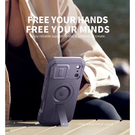 Dexnor MagSafe 360 Kickstand Camprotector θήκη iPhone 17 Pro Max, μωβ