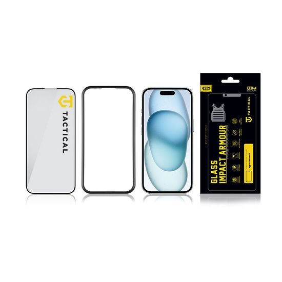 Tactical Glass Impact Armour tvrzené sklo s aplikátorem, iPhone 15