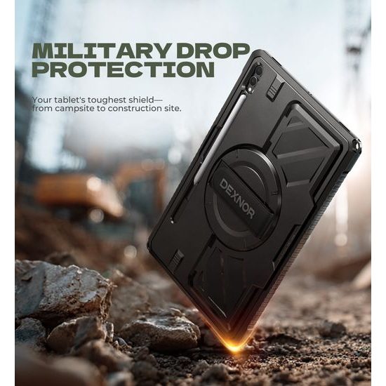 Dexnor 360 Rotirajuća maska, Samsung Galaxy Tab S8 Ultra / S9 Ultra / S10 Ultra, crna