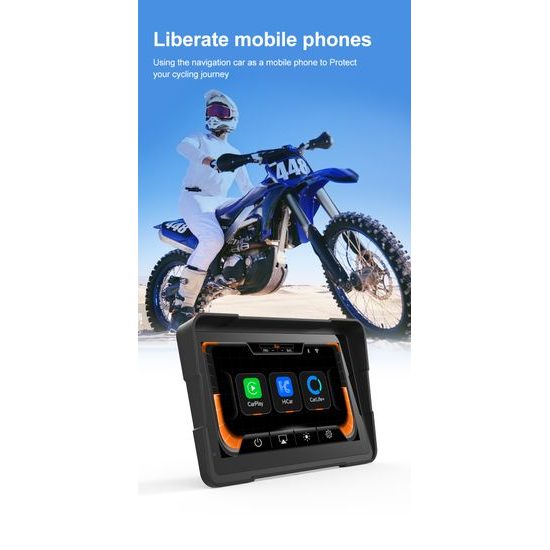 Motociklistički 7" CarPlay zaslon s bežičnim Apple CarPlay i Android Auto