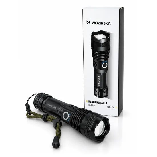 Wozinsky WLT-15W φακός, 15W, 1500 lm, IP65, μαύρος