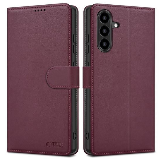 Tech-Protect Samsung Galaxy A27 5G Hoesje - Bookcase met Standaard & Kaarthouder - Wijnrood