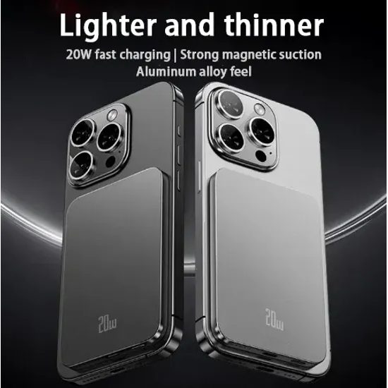 Ultraslim Magsafe ασύρματο power bank, 10000mAh, PD20W, Quick Charge, μαύρο