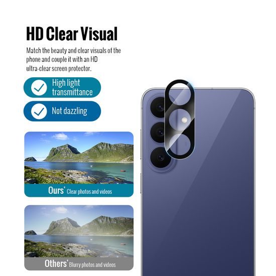 JP 5D Combo pack, Set 2 folii sticlă securizată 5D și 2 protecții cameră foto, Samsung Galaxy S26 FE