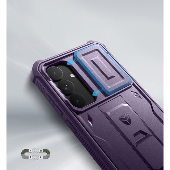 Dexnor 360 Kickstand Camprotector Θήκη Samsung Galaxy S25 Plus, Μωβ