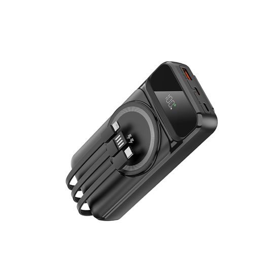 MagSafe 15W bezdrátová PowerBanka, 10 000 mAh se 3 integrovanými kabely, velikost M, černá