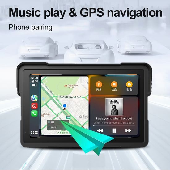 Motociklistički 7" CarPlay zaslon s bežičnim Apple CarPlay i Android Auto