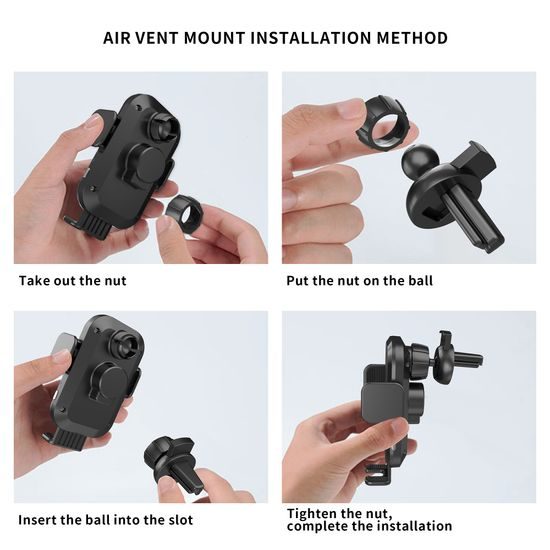 Βάση τηλεφώνου αυτοκινήτου για ταμπλό και αεραγωγό με ασύρματη φόρτιση, 15W, Qi, C20