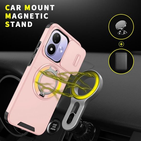 Xiaomi Redmi Note 17 4G / 5G ümbris – Camslide Stand kaamerakaitsega alusega – roosa