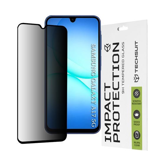 Techsuit 111D Privacy Σκληρυμένο γυαλί, Samsung Galaxy A17 5G, μαύρο