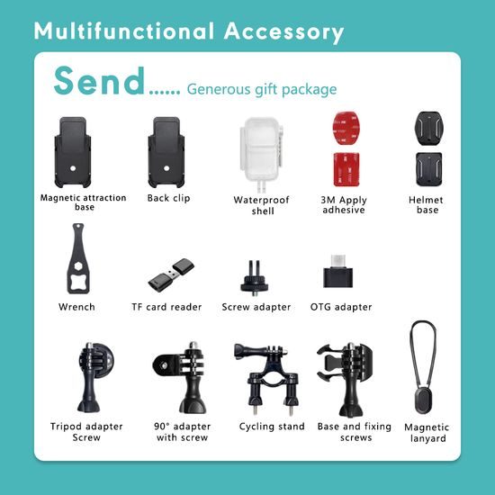 SAW10 4K Action Kamera mit Touchscreen Display - Wasserdicht bis 30m - 170° Weitwinkel