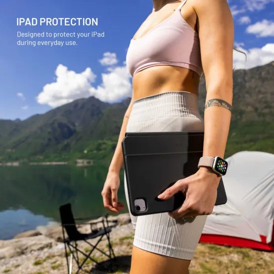 Tok vezeték nélküli billentyűzettel FIXED Typee Alu tabletre, Apple iPad Pro 11 2018 / 2020 / 2021 / 2022, iPad Air 4 10.9 2020 / Air 5 10.9 2022 / Air 6 11 2024 / Air 7 11 2025 / Air 8 11 2026, CZ, fekete
