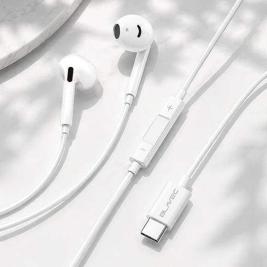 Blavec BHS-02 Bedrade Oordopjes met Microfoon USB-C (DAC) - Wit