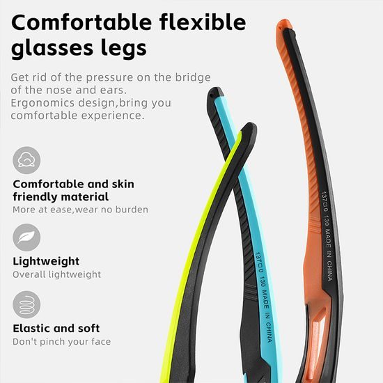 West Biking Sportbrille für Radfahren mit UV-Schutz - Schwarz-Weiß