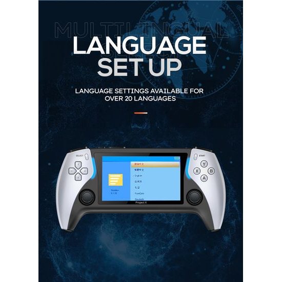 Project X Φορητή κονσόλα παιχνιδιών με οθόνη 4,3" HD IPS, λευκή