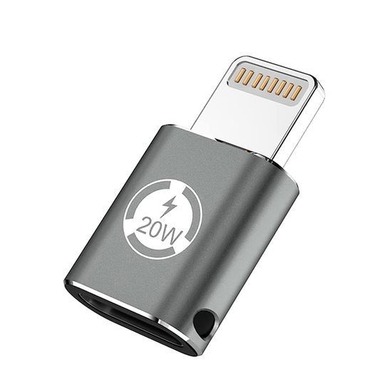 Techsuit Premium OTG προσαρμογέας TitanCoreX (A11) USB-C - Lightning, γκρι