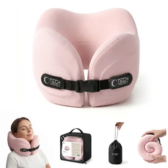 Tech-Protect ComfortRest Cestovní polštář za krk, růžový