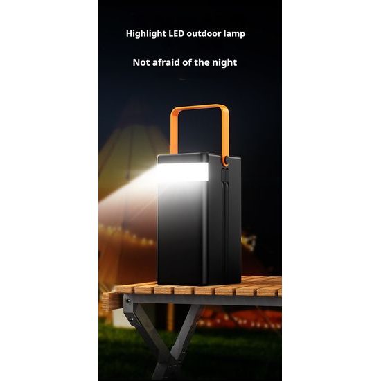 Power Bank 60.000 mAh, 22.5W PD, 4 USB + 2 καλώδια, LED φώτα, λευκό