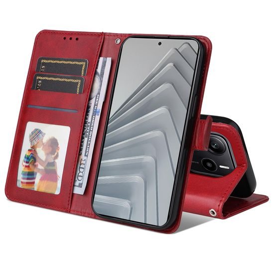 Μαγνητική Θήκη, Xiaomi Redmi Note 14 4G, κόκκινη
