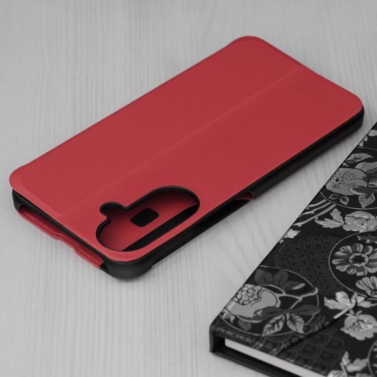 Eco Leather View Case für Samsung Galaxy A27 5G - Schutzhülle mit Standfunktion - Rot