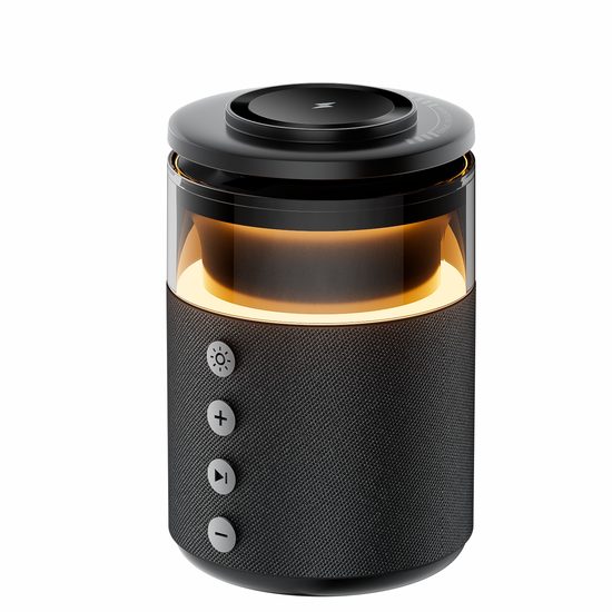 5v1 MagSafe nabíječka s reproduktorem a skládacím designem pro iOS a Android, černá