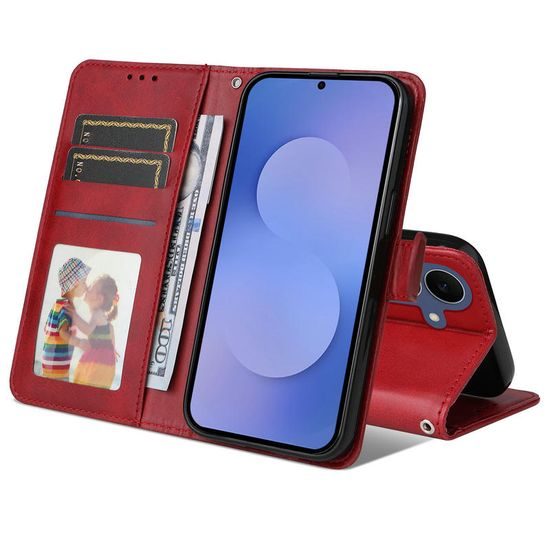 Samsung Galaxy S26 FE ümbris – Magnet Case nahkümbris – punane
