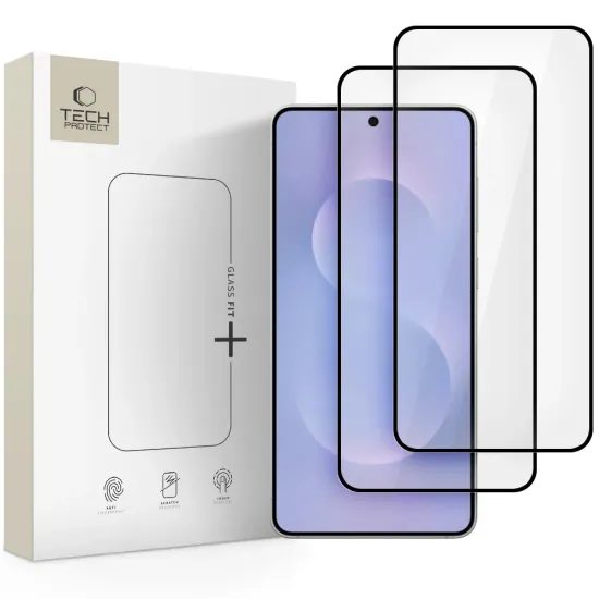 Tech-Protect Προστατευτικό Γυαλί Fit+ Samsung Galaxy S25 Edge, Μαύρο, 2 Τεμάχια