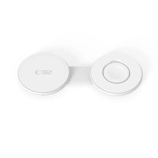 Tech-Protect A55 2-in-1 MagSafe juhtmevaba laadija 25W Qi2.2 – valge