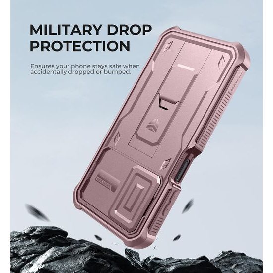 Dexnor 360 Kickstand Camprotector obal Samsung Galaxy A16, ružový