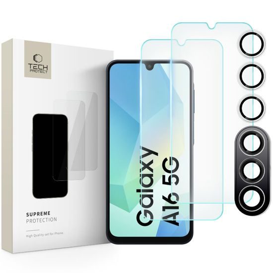 Tech-Protect Supreme set, 2 tvrdené sklá + sklo na šošovku, Samsung Galaxy A16 4G / 5G
