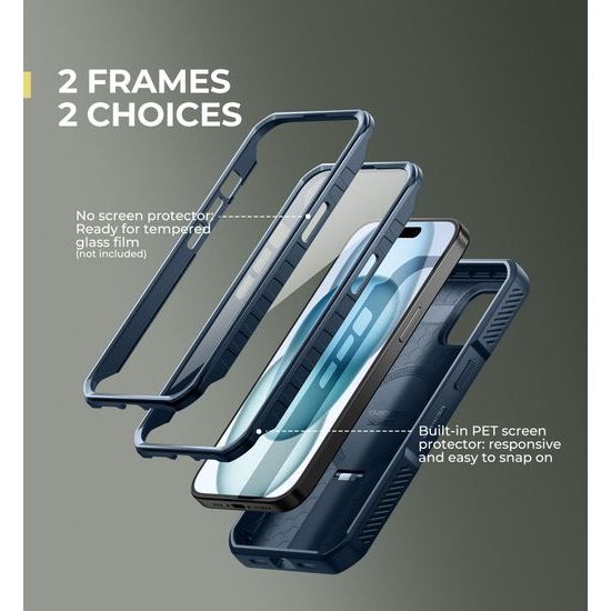 Dexnor MagSafe 360 Kickstand Προστατευτική Θήκη iPhone 15, μπλε