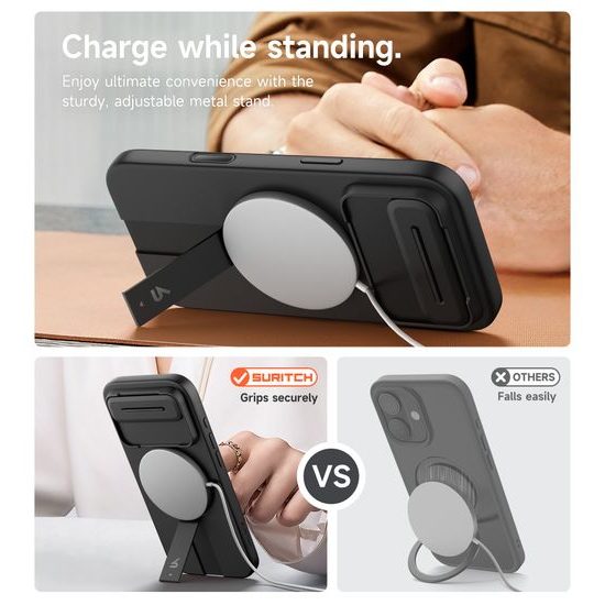 Suritch MagSafe Kickstand Camprotector θήκη iPhone Air, μαύρη