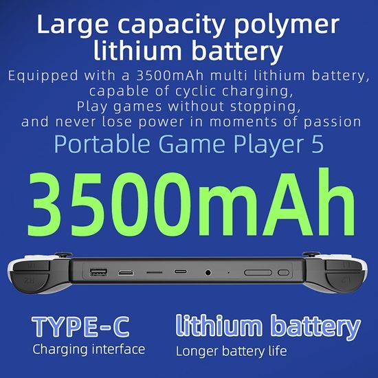 HC800 Premium φορητή κονσόλα παιχνιδιών με 7" HD IPS οθόνη, μαύρη