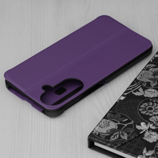 Eco Leather View Case Schutzhülle für Samsung Galaxy A27 5G - Kunstleder Flip Case mit Standfunktion - Violett