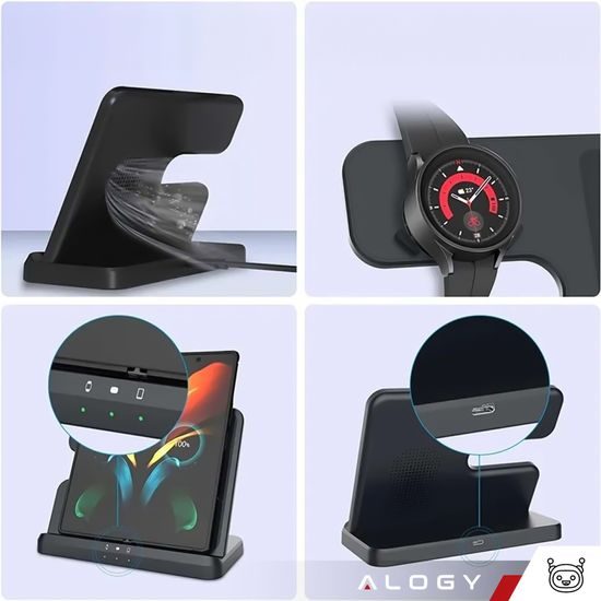 Ασύρματος φορτιστής 3σε1 για Samsung, μαύρος