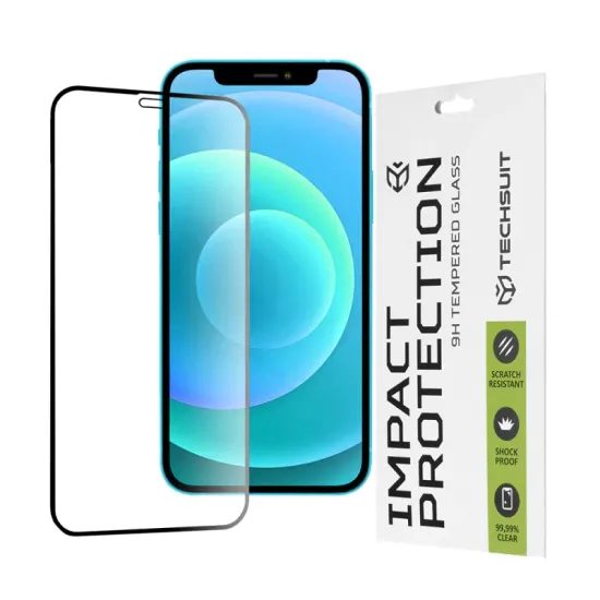 Techsuit 111D Προστατευτικό Γυαλί, iPhone 12 / 12 Pro, Μαύρο