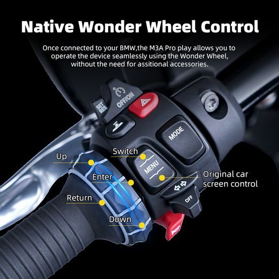 5" Bezdrôtový displej pre motocykle BMW, Apple CarPlay / Android Auto