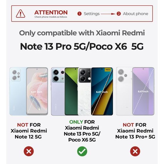 Dexnor 360 Kickstand Camprotector θήκη Xiaomi Redmi Note 13 Pro 5G / Poco X6, μαύρη