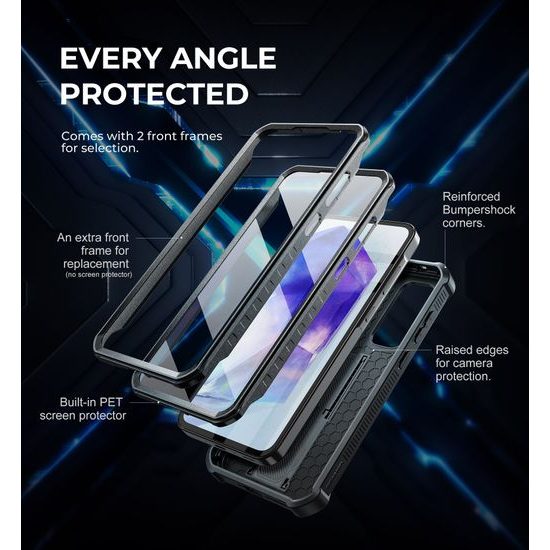 Dexnor 360 Kickstand Camprotector θήκη Samsung Galaxy A17, μαύρη