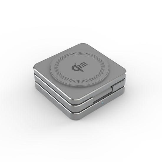 JP Ασύρματος Αναδιπλούμενος Φορτιστής Qi2 3σε1 Αλουμινίου 15W, γκρι