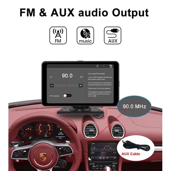 7" CarPlay zaslon za auto s bežičnim CarPlay i Android Auto, 2K autokamerom i stražnjom kamerom