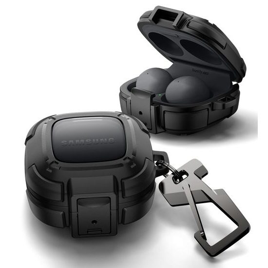 Dexnor odolné pouzdro, Samsung Galaxy Buds FE (2023) / Buds 2 Pro (2022) / Buds 2 (2021) / BudsPro (2021) / BudsLive (2020), černé