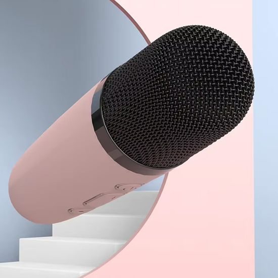 Blavec WS-07 Přenosný karaoke set se 2 mikrofony, 5 W, růžový